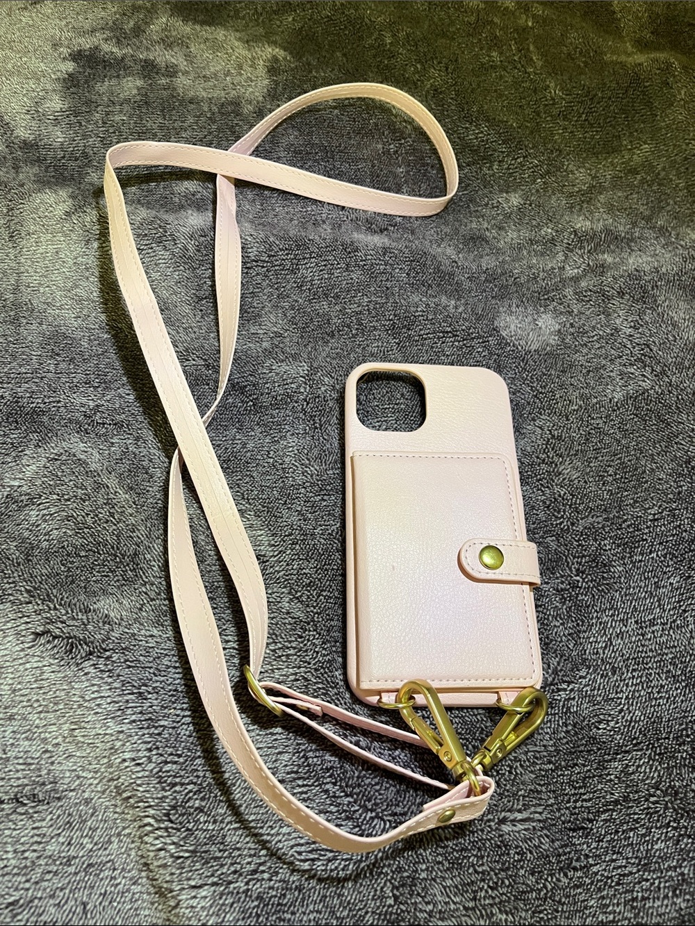 Pink Crossbody Wallet Phone Case with Detachable Strap